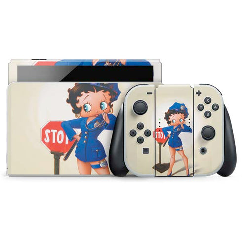 Betty Boop The Police Officer Nintendo Switch OLED (2021) Skin
